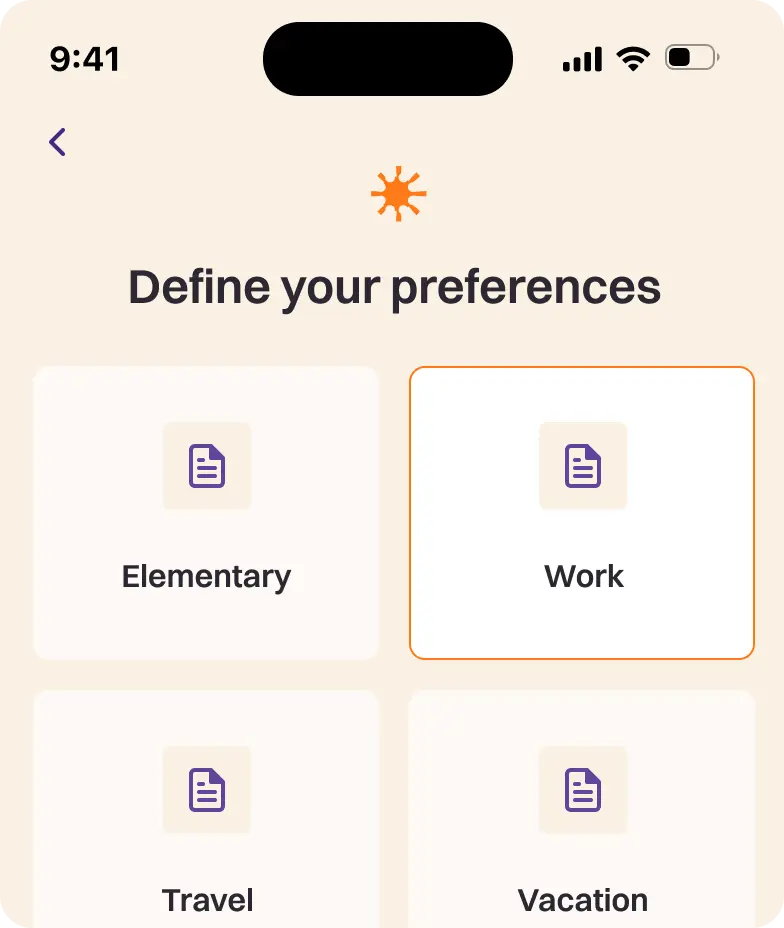 A screen image of an application learning platform